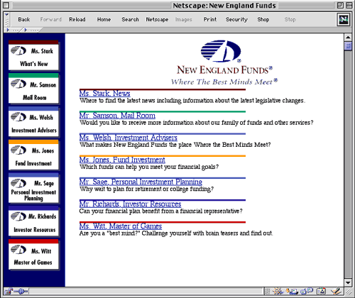 New England Funds' new home page